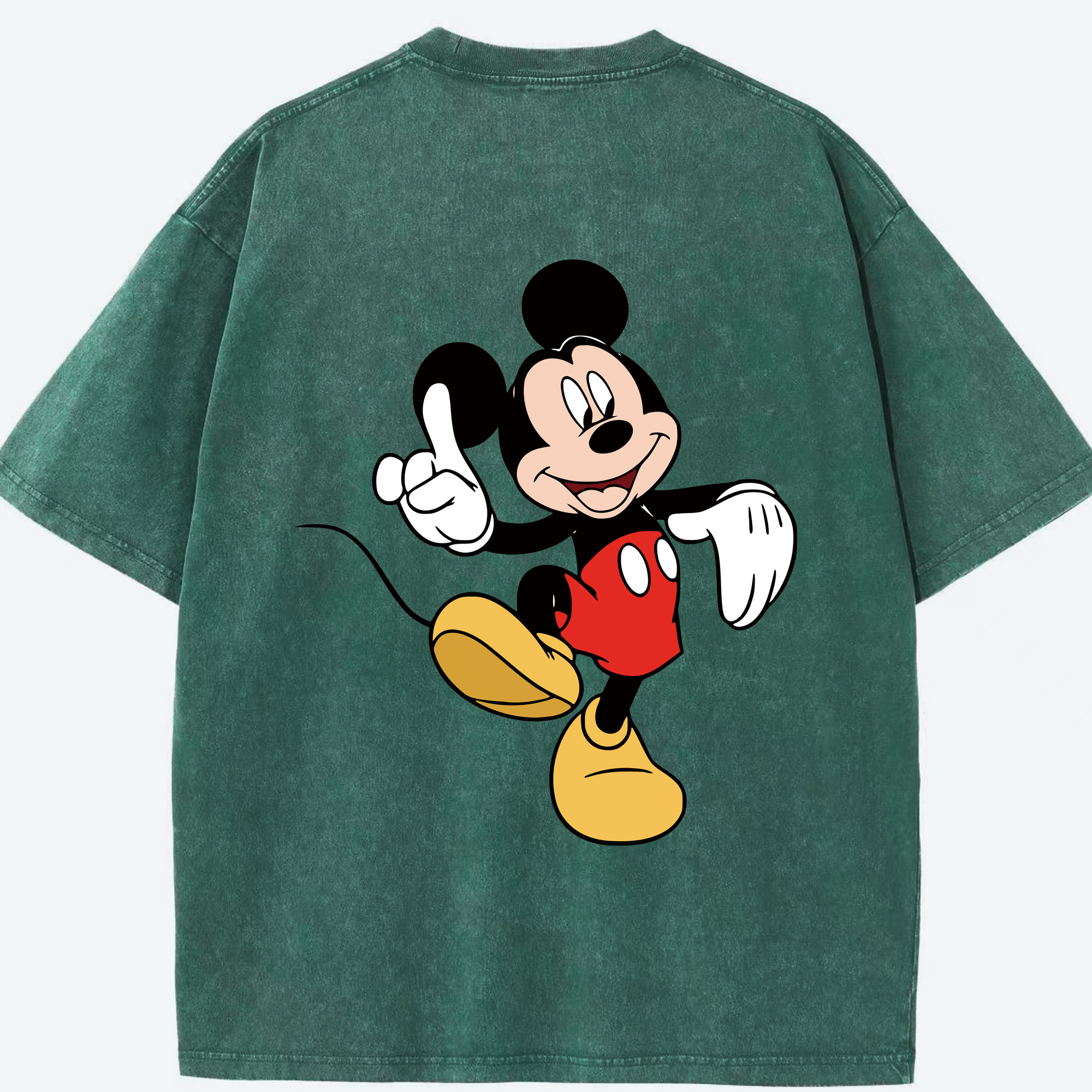 （画像用） ミッキーマウス Mickey Mouse 綿100% ヴィンテージ風 半袖Tシャツ（背面プリント）